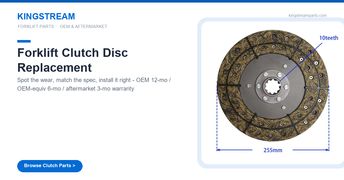 Forklift clutch disc replacement guide - genuine clutch disc with riveted friction material