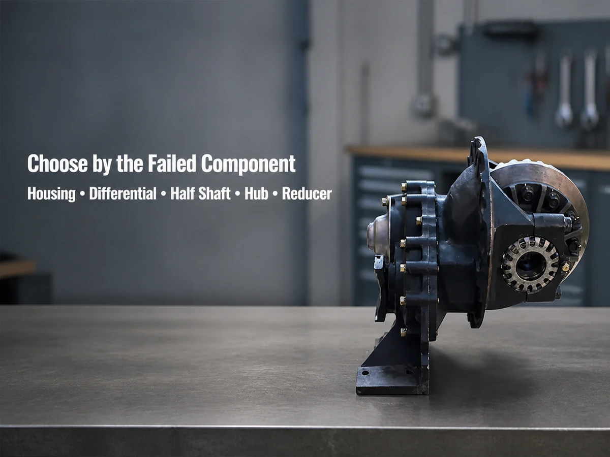 Forklift drive axle assembly and failed component choices