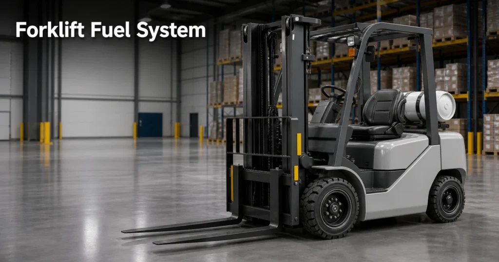Forklift fuel system on an LPG propane forklift truck
