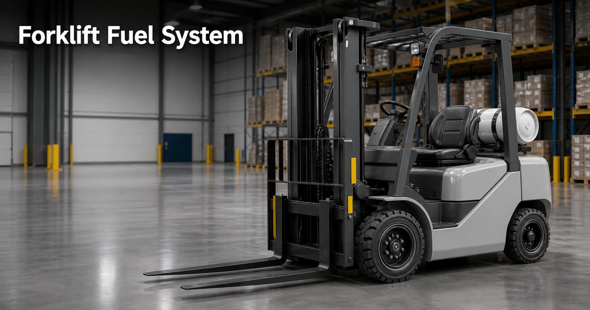 Forklift fuel system on an LPG propane forklift truck