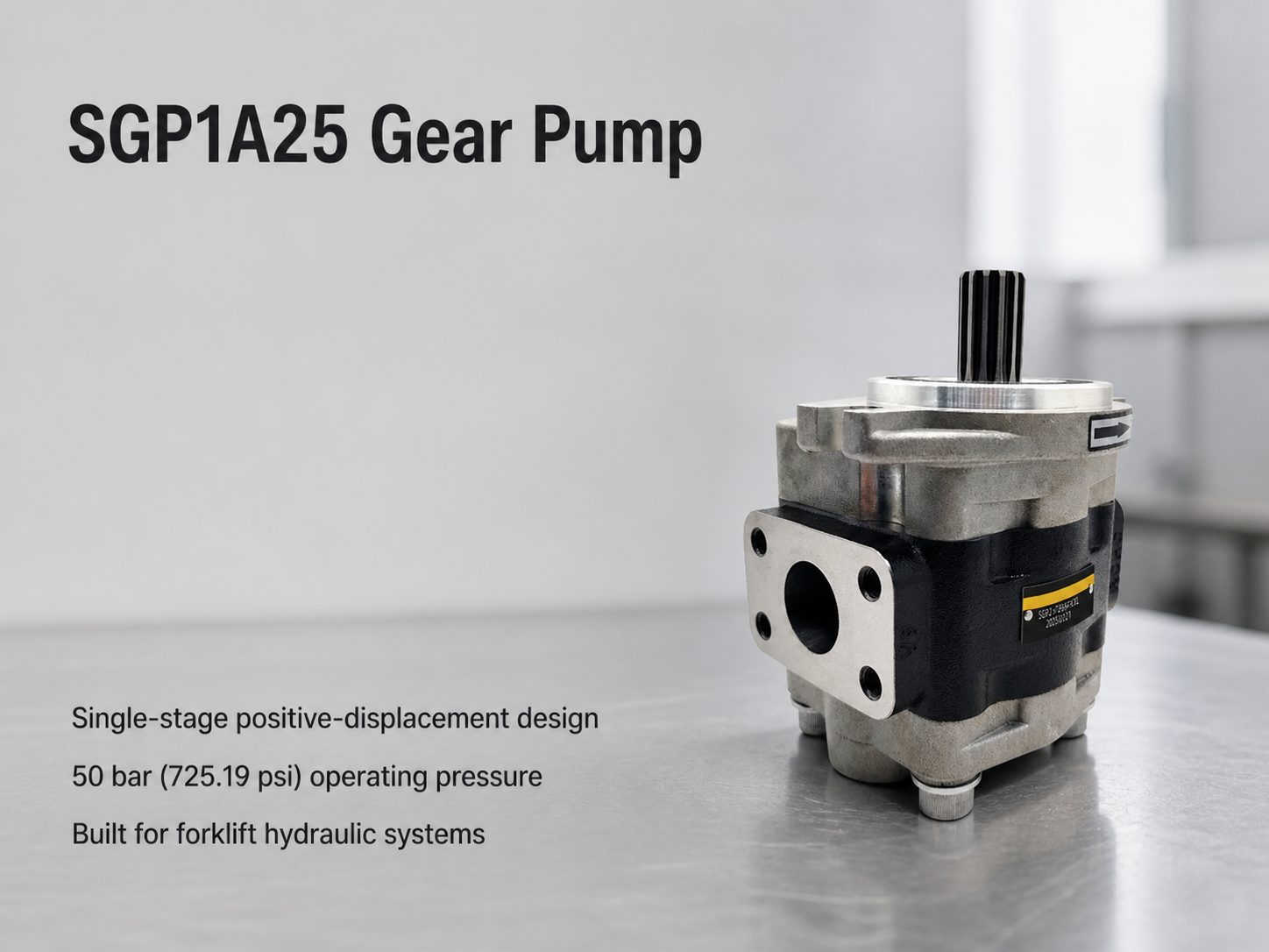 SGP1A25 single-stage gear pump for forklift hydraulic systems