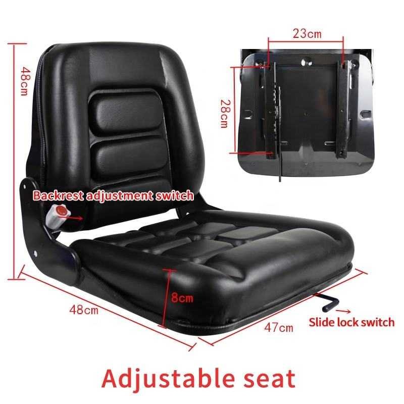 SEAT-HD-FOLDING Heavy Duty Adjustable Folding Back Forklift Seat - Genuine Replacement