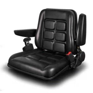 Universal PU Leather Tractor Forklift Seat with Headrest Arm - Kingstream